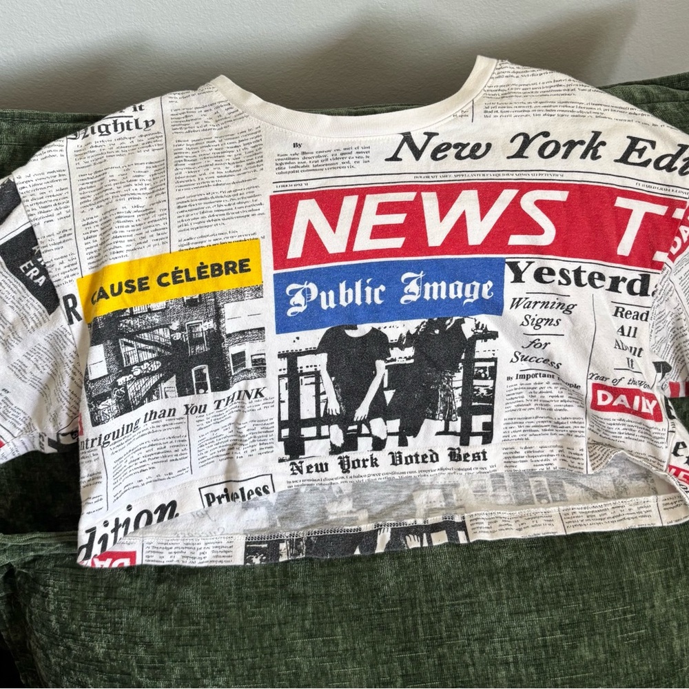 Newspaper Print Crop Top